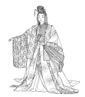 A coloring page of japanese clothing